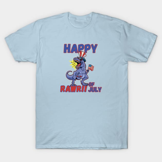 Happy RAWR!! of July Dinosaur T-Shirt by MadMando Marketplace